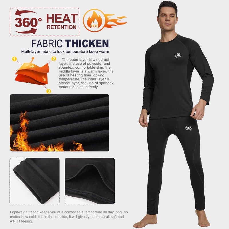 MEETWEE Thermal Underwear for Men, Winter Base Layer Set Tops & Long Johns Winter Ski Cold Weather Gear for Heat Retention - Image 3
